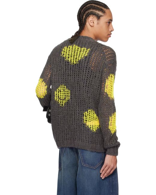 Acne Black Embroidered Mohair Sweater for men