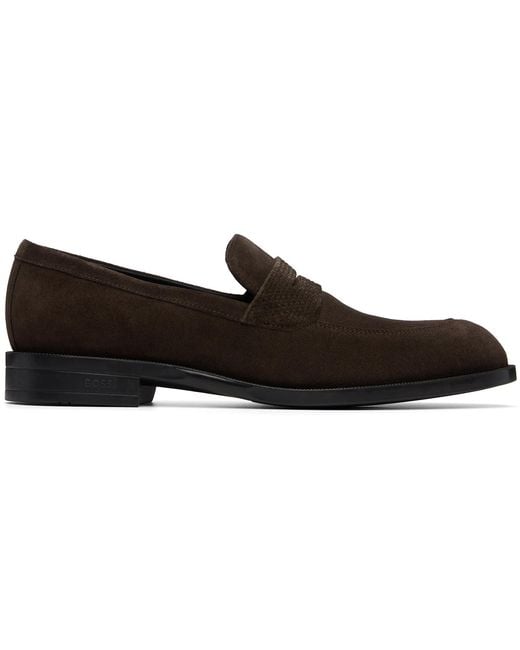Boss Black Suede Loafers for men