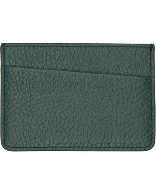 Maison Margiela Green Four Stitches Card Holder for men