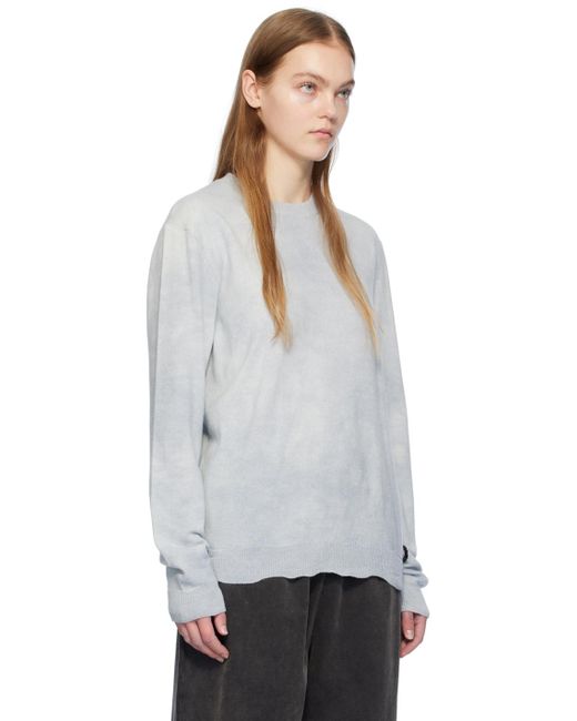 Acne White Blue Garment-dyed Sweater