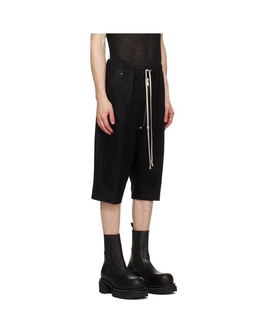 Rick Owens Black Tower Bela Pods Shorts for men