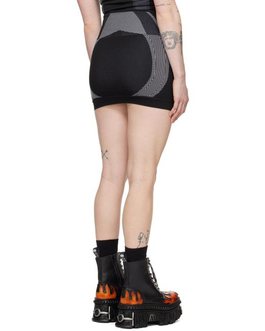 M I S B H V Black Jacquard Sport Miniskirt