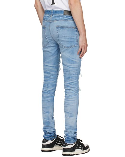 Amiri Blue Crystal Thrasher Jeans for men