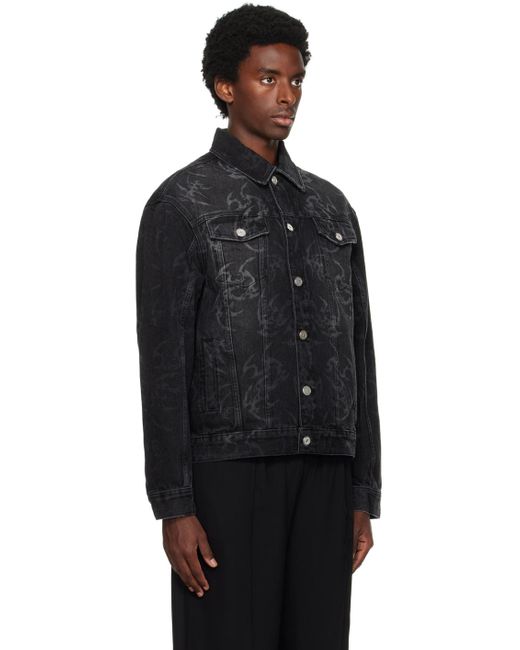 Han Kjobenhavn Black Printed Denim Jacket for men