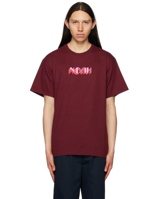 Noah NYC Red Burgundy Stack T-shirt for men