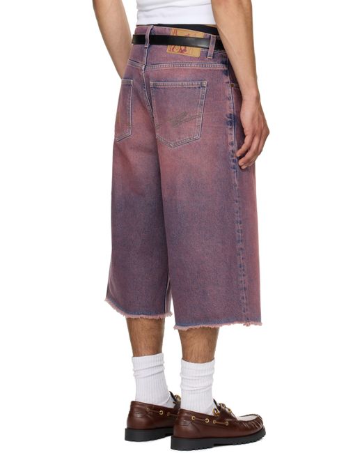 Short Rose En Denim À Revers Effilochés Exclusif À Ssense Martine Rose pour homme en coloris Red