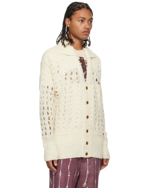Vivienne Westwood Natural Off-white Spread Collar Cardigan for men