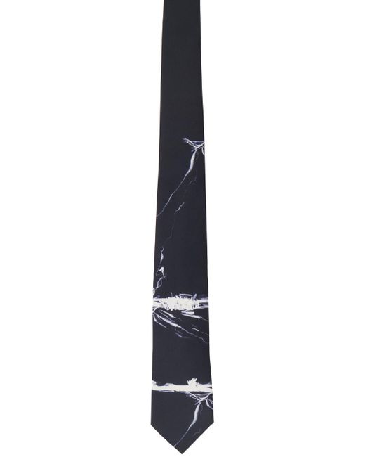 Emporio Armani Black Cravatta Stampata Tie for men