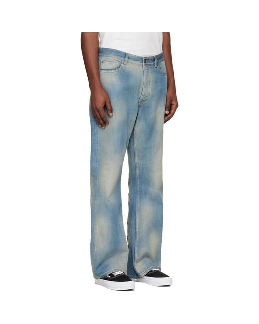 Off-White c/o Virgil Abloh Blue Diagonal Raw Patch 90S Skate Jeans for men