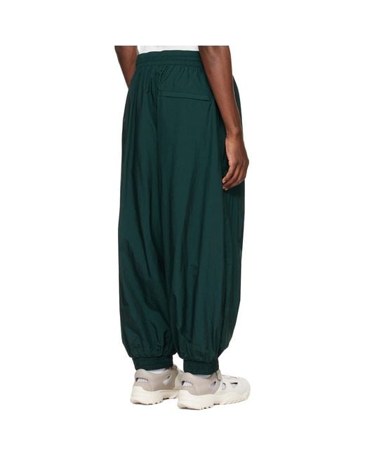 Y-3 Green Raw Edge 3 Stripes Nylon Shell Track Pants for men