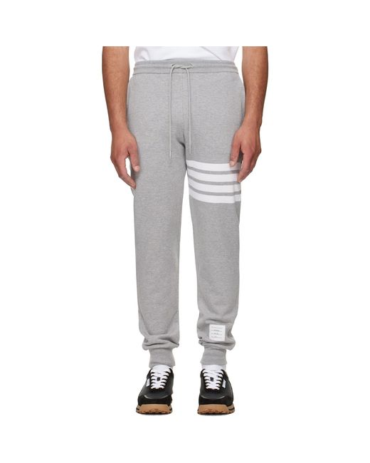 Thom Browne Gray Classic Loopback 4-Bar Sweatpants for men