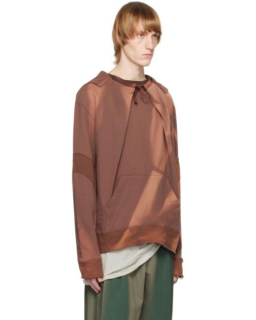 JiyongKim Brown Sun-Bleached Hoodie for men
