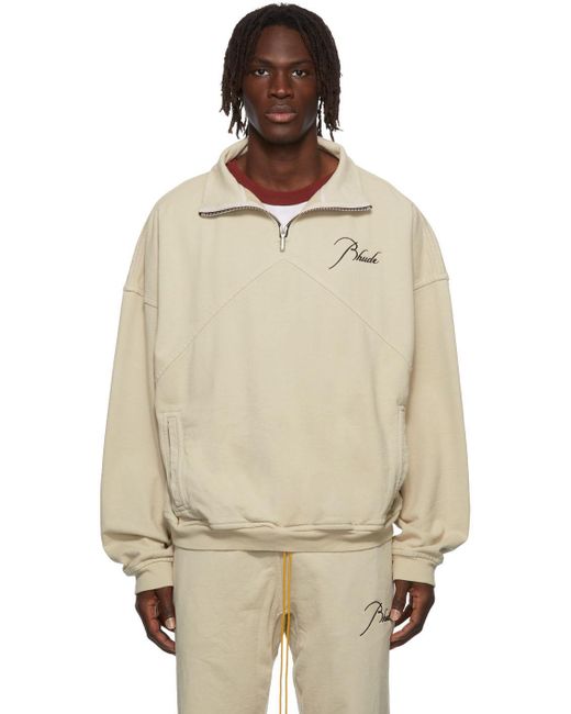 Rhude Embroidered Quarter-zip Sweater 