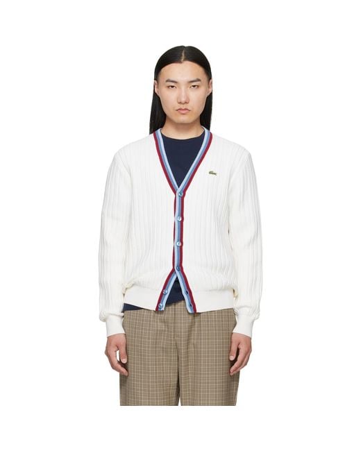 Lacoste Multicolor 'French Made' Archive Re-Edition Knitted Cardigan for men