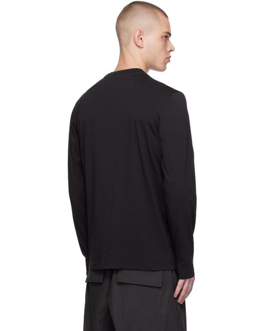 Moncler Black Patch Pocket Long Sleeve T-shirt for men