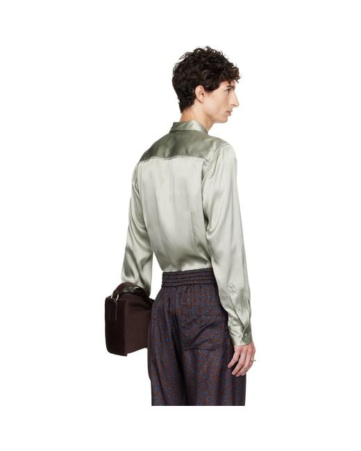Dries Van Noten Gray Silk Shirt for men