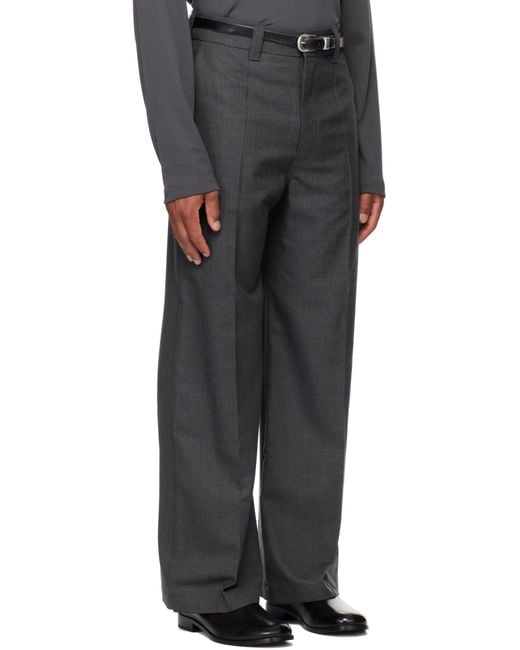 Lemaire Black Straight Tailored Trousers for men