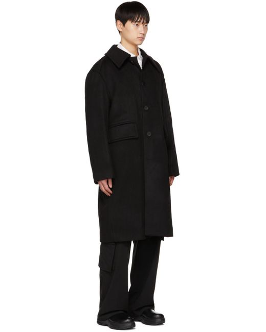 Wooyoungmi Black Wool Coat for men