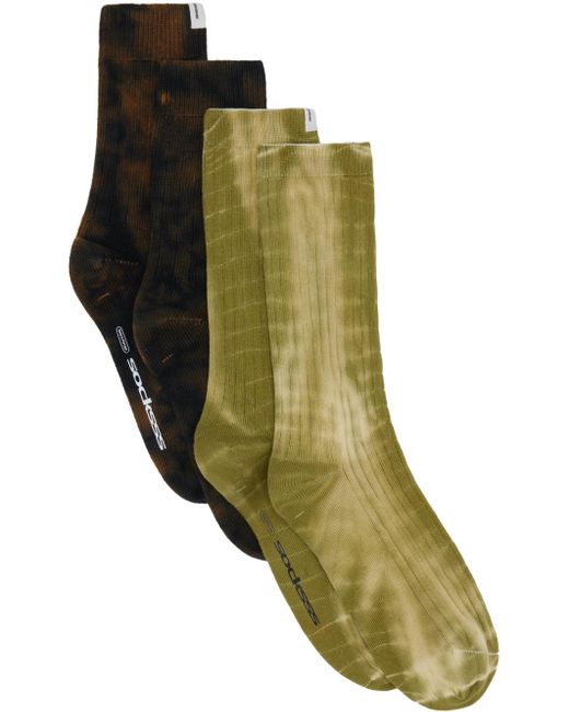 Socksss Green Two-pack Tie-dye Socks for men