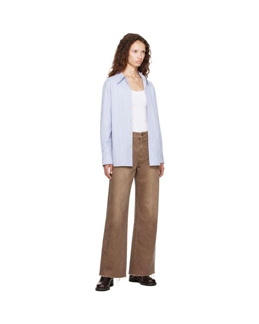 TONYWACK Brown Re-Cut Brushed Cotton Flared Jeans