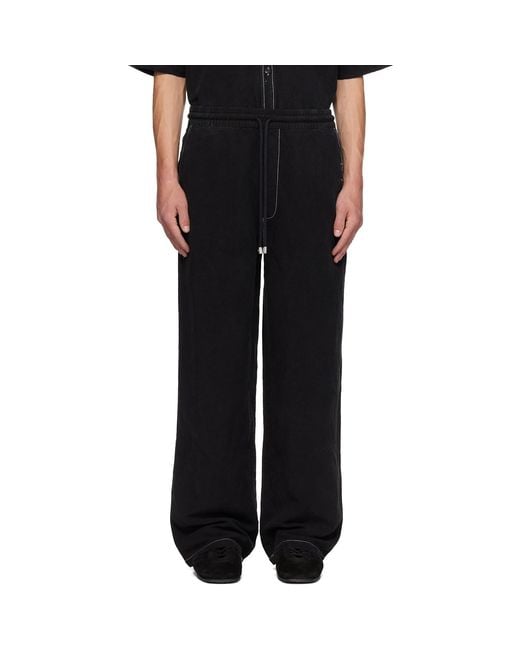 Amiri Black Script Linen Dd Casual Trousers for men