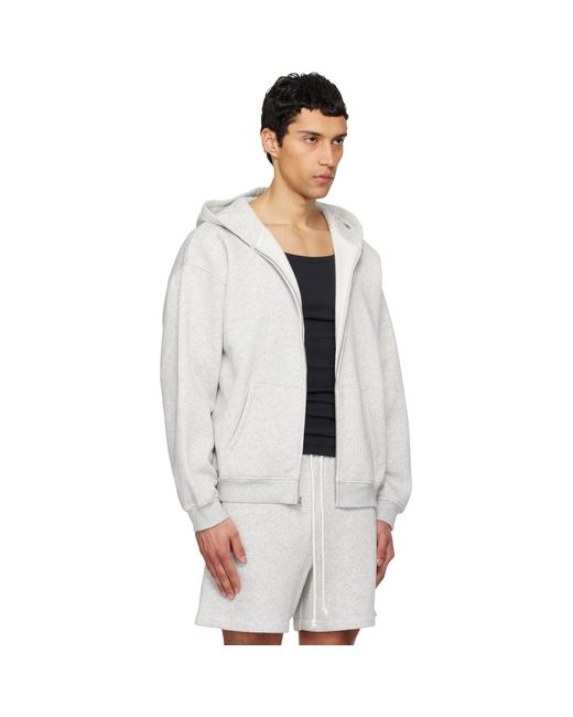 Skims Black Fleece Lounge Relaxed Zip Up Hoodie for men