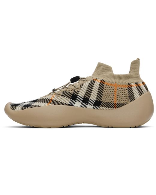 Burberry Black Check Knit Neptune Sneakers for men