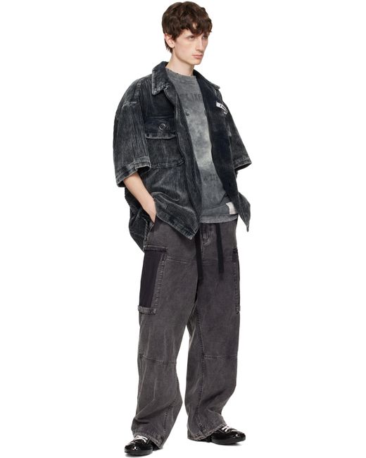 メンズ Maison Mihara Yasuhiro ブラック コットンサテン カーゴパンツ Black