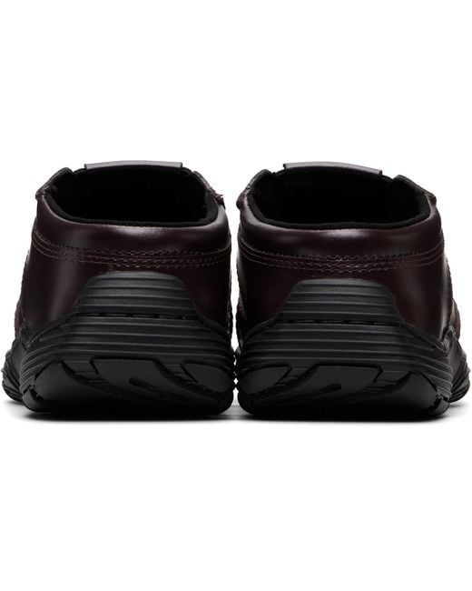 Dr. Martens Black Burgundy Aurix Satin Finish Leather Mule Loafers