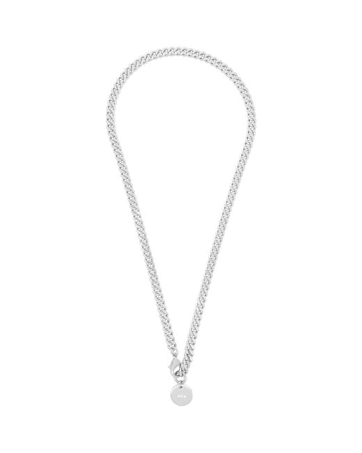 A.P.C. Metallic Silver Carhartt Wip Edition Only Time Will Tell Necklace for men