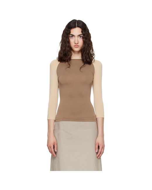 Belle Anna Brown Raglan Top