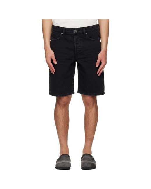 DIESEL Black Regular-Short Denim Shorts for men