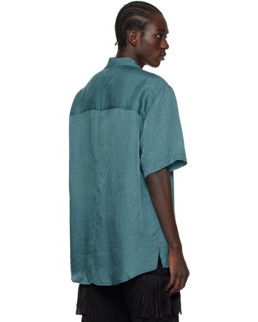 Song For The Mute Blue Oversized Shirt for men
