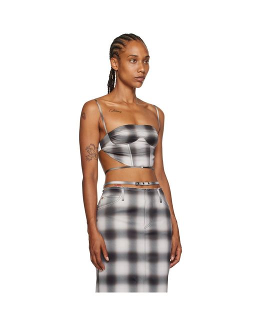 Juneyen Black Check Tank Top