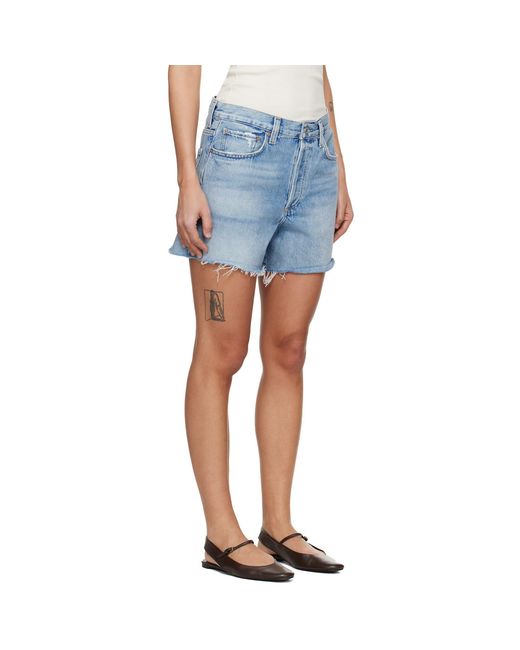 Agolde Blue Nye Denim Shorts