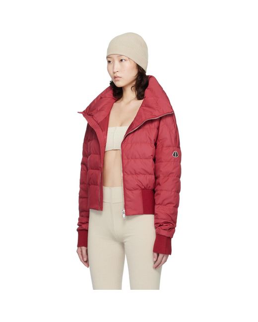 Rick Owens Red Moncler + Cropped Down Jacket