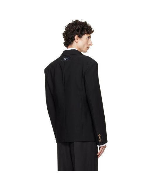 MARINE SERRE Black Tailored Wool Serge Blazer for men