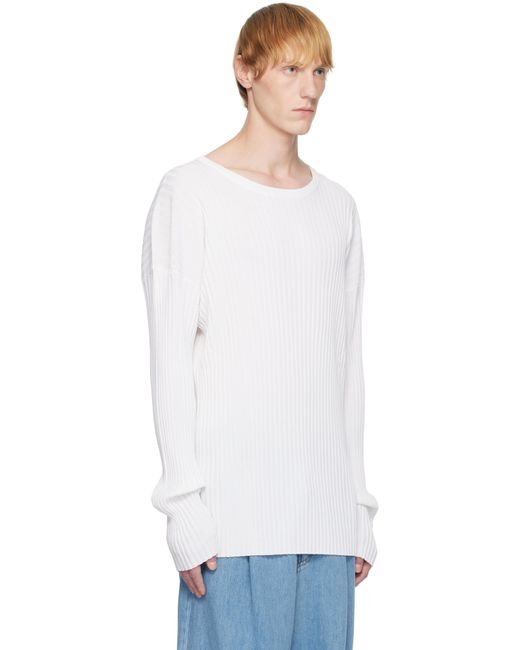 メンズ MM6 by Maison Martin Margiela ホワイト リブ セーター White