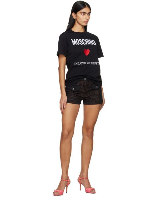 Moschino Black 'in Love We Trust' T-shirt