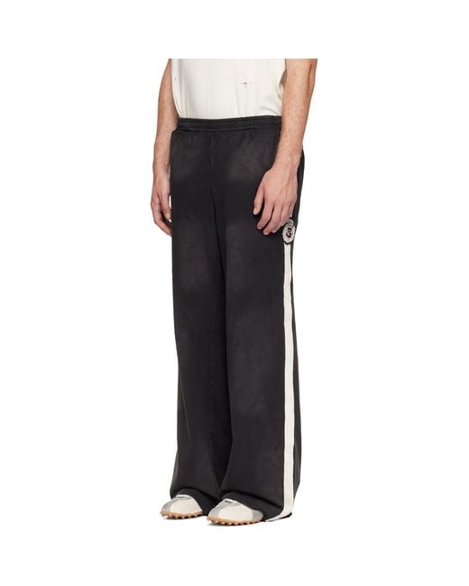 424 Black Striped Sweatpants for men