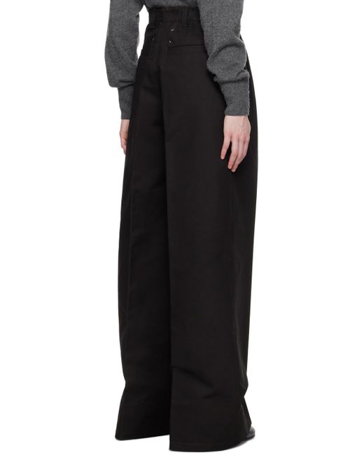 Pantalon noir à plis Maison Margiela en coloris Black