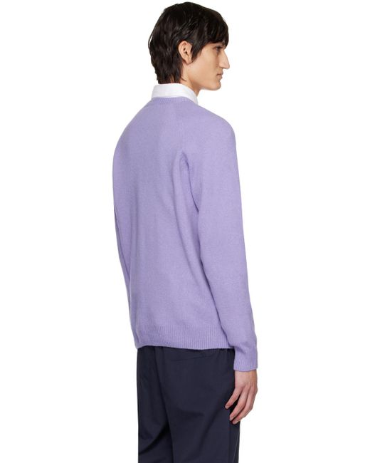 Sunspel Purple Raglan Sweater for men
