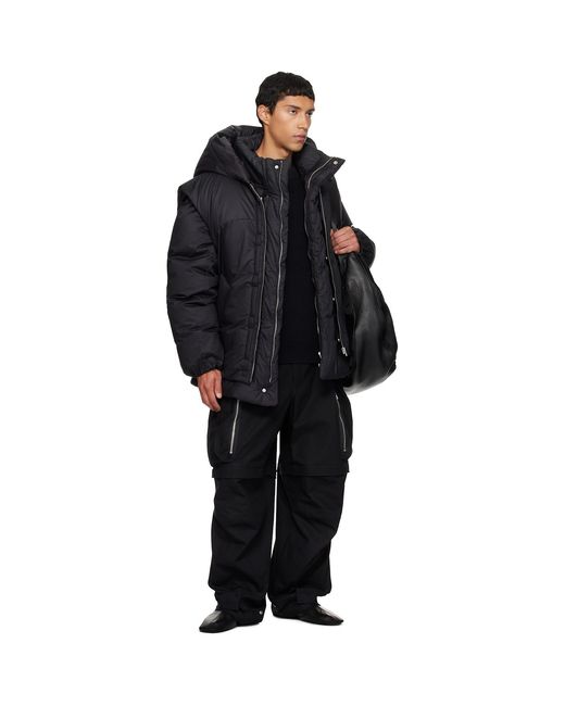 Mordecai Black Double Layered Down Jacket for men