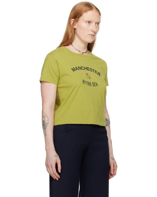 Bode Multicolor Green 'manchester' T-shirt