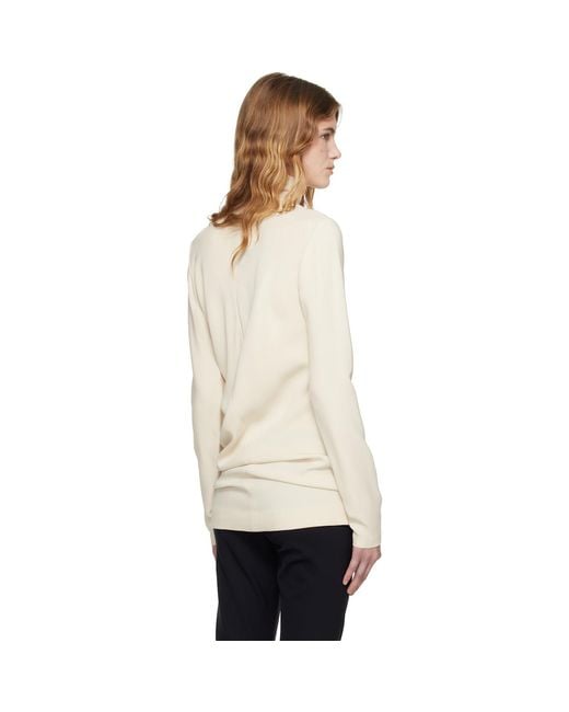 Totême Natural Off- High-Neck Twist Blouse