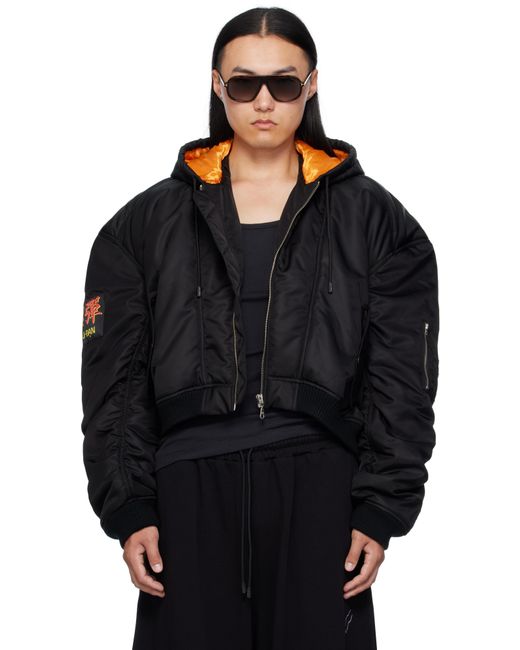 Blouson Aviateur Noir À Écusson Lu'u Dan pour homme en coloris Black
