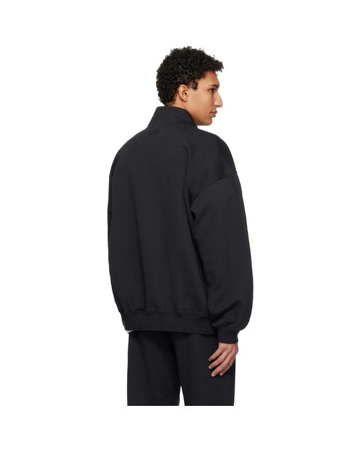 Skims Black Fleece Lounge Relaxed Quarter Zip Track Jacket for men