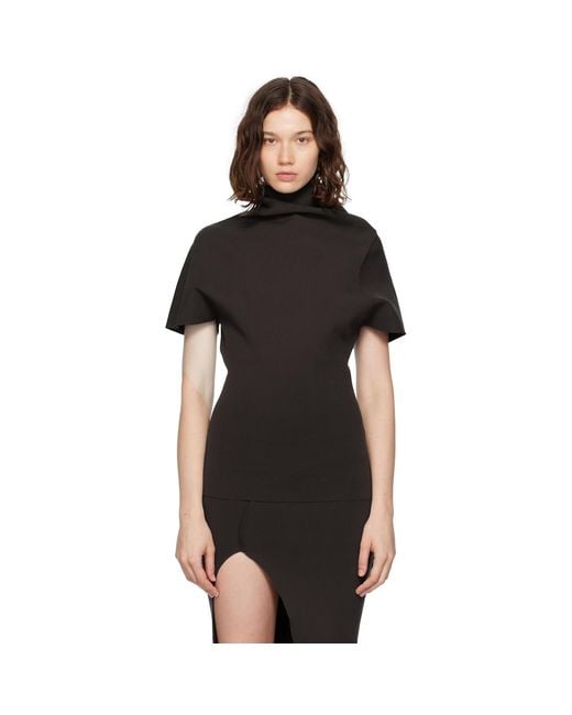 Rick Owens Black Concordians Draped Top