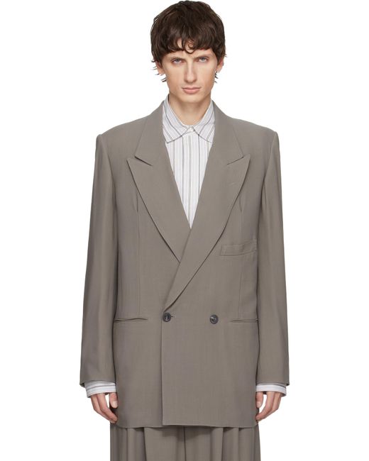 SOSHIOTSUKI Brown Interlining Pocket 2B Double Breasted Blazer for men