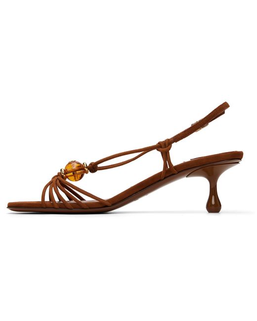 Jimmy Choo Brown Tan Lova 50 Heeled Sandals